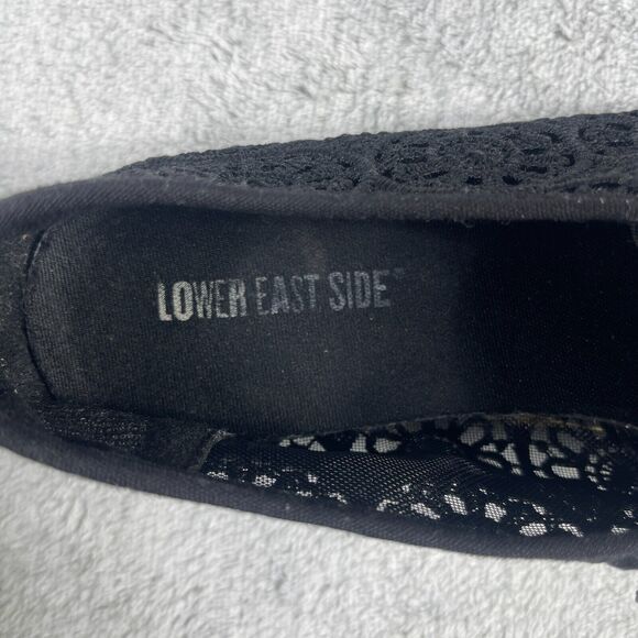 Lower East Side Shoes Womens Size 9 Black Lace Floral Pattern Flats - Picture 10 of 11